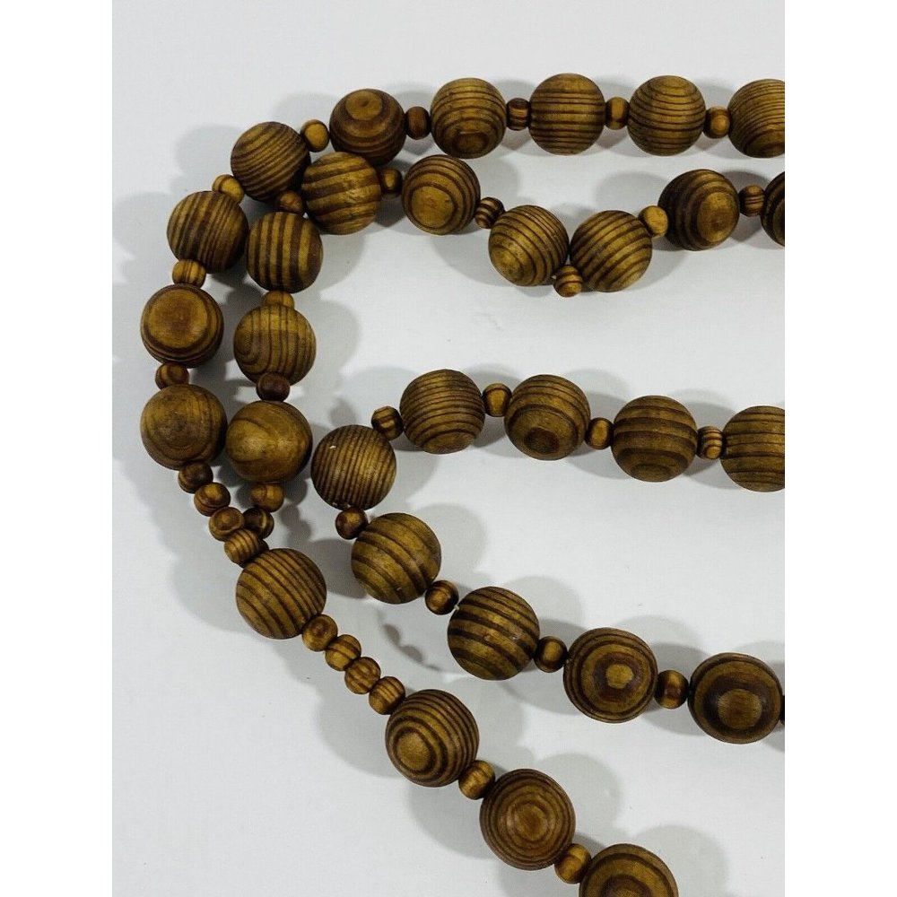 Vintage Wooden Wall Wood Bead Rosary Catholic Crucifix Cross Prayers Christian - Picture 7 of 10